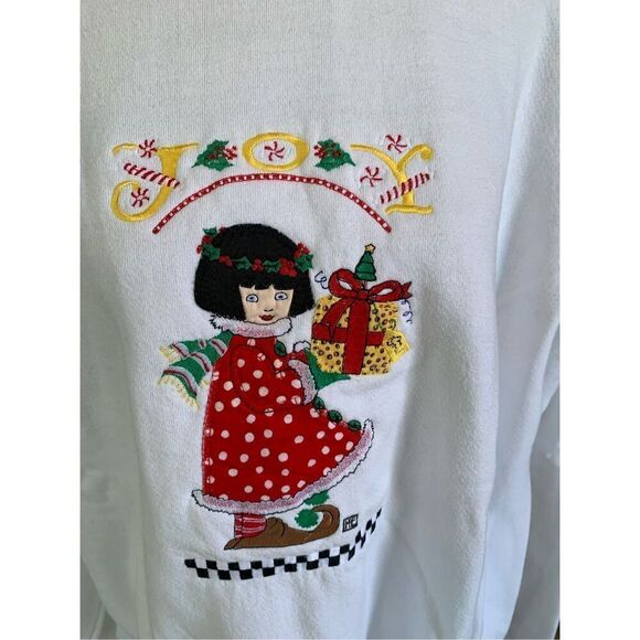 Vintage 90s Mary Engelbreit Artist Christmas Sweatshirt - Picture 5 of 7